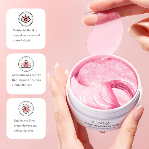 Rose Under Eye Mask,Rose Hyaluronic Acid Moisturizing Under Eye Patches,Collagen Under Eye Gel Patches for Dark Circles and Puffy Eyes Reduce Fine Lines Anti-Ageing