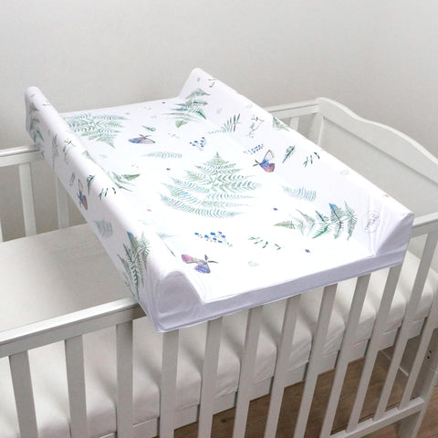 Baby Hard Base Changing Mat/Top Changer 70x50 cm fits 120x60 cm Cot Unisex Wedge Anti Roll Nappy Newborn Baby Waterproof Changing Mat with Raised Edges (Polypody)