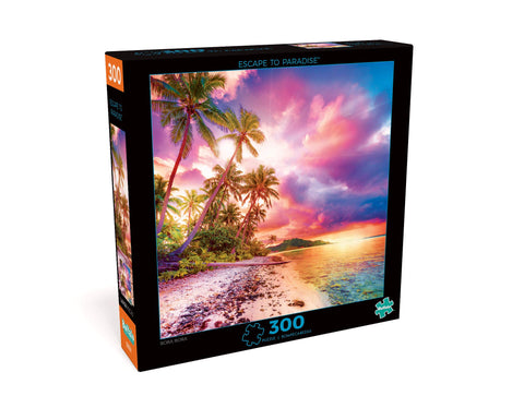 Buffalo Games - Escape to Paradise - 300 Large Piece Jigsaw Puzzle Multicolor, 18"L X 18"W