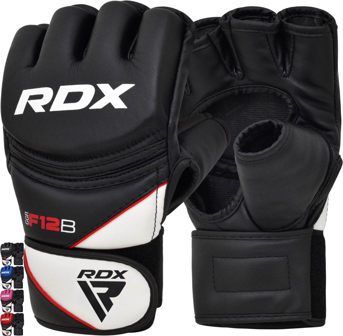 RDX F12 Training MMA Grappling Gloves, Black, Medium