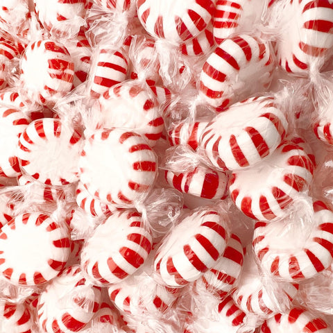 SweetGlob Original Individually Wrapped Starlight Mint Hard Candy (Red Peppermint Starlights, 1 Pound)