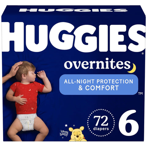 Huggies Size 6 Overnites Baby Diapers: Overnight Diapers, Size 6 (35+ lbs), 72 Ct