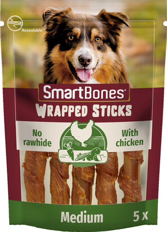 Smartbones 5 Chicken Wrapped Sticks Rawhide Free Chew Dog Treats