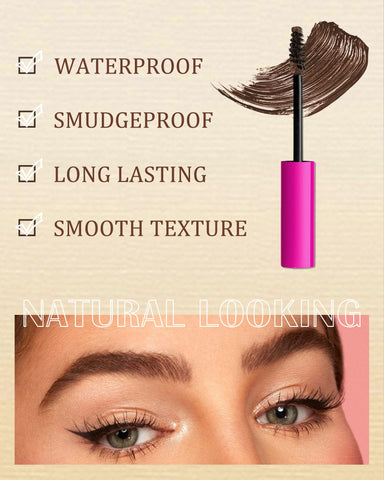 Waterproof Tinted Brow Gel Kit,1 Brunette Tinted Eyebrow Mascara Gel & 1 Eyebrow Pencil Dark Brown,Brow Filler Lift Fast Sculpt Waterproof Eyebrow Gel Glue,Eye Brow Makeup with Brow Razor & Brush-Set6