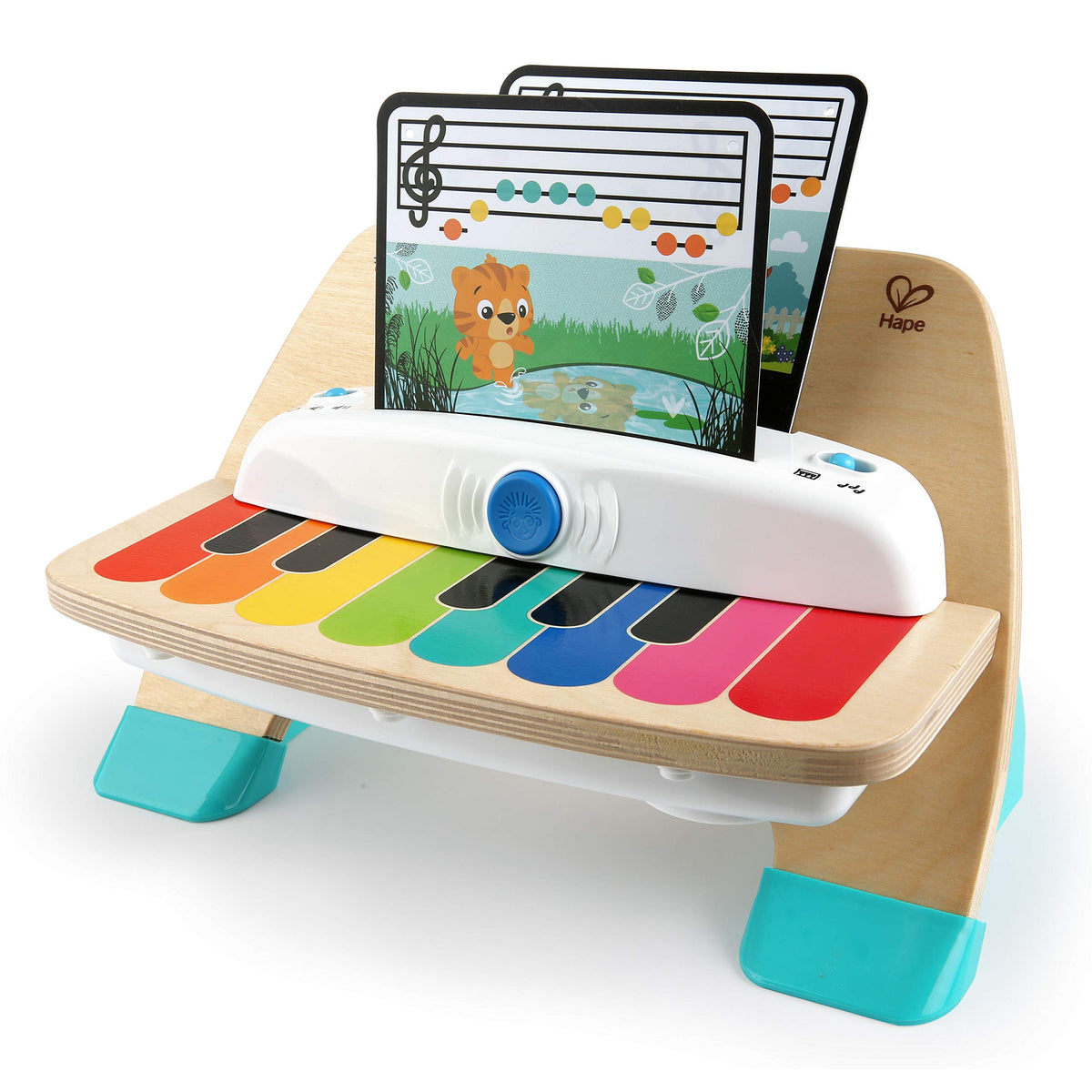 Baby Einstein Hape Magic Touch Piano Wooden Musical Toy Instruments for Toddlers, 2 Play Modes, 6 Songs, Volume Control, Age 6 Months +