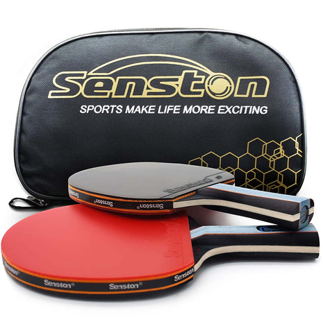 Senston (2-bats) - ITTF Table Tennis Racket Bat Set, Pingpong Paddle with 2 Bats(Shake Hands Grips)