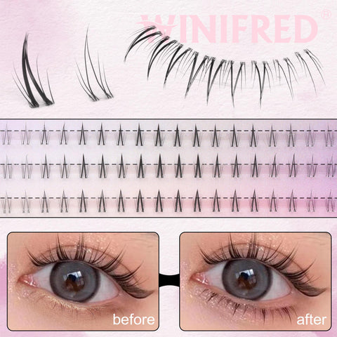 Winifred Bottom Lash Clusters DIY Lash Extension Lower Individual Lashes Manga Bottom Cluster Lashes Mink Clear Band for Eyelash Extensions