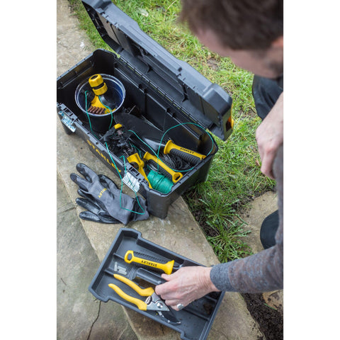 STANLEY STST1-75521 Essential 19 Toolbox with Metal latches, Black/Yellow, Inch