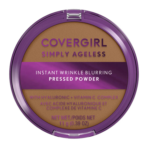 COVERGIRL Simply Ageless Instant Wrinkle Blurring Pressed Powder, Tawny, 0.39 Oz.