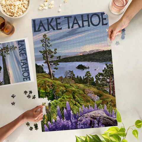 Lake Tahoe, Emerald Bay Scene (1000 Piece Puzzle, Challenging Jigsaw Puzzle for Adults, Made in USA)