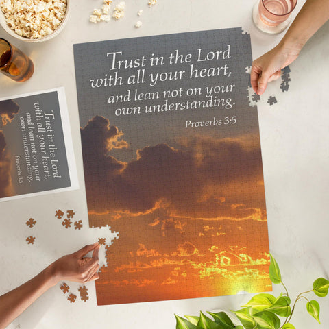 Proverbs 3:5, Inspirational (1000 Piece Puzzle, Challenging Jigsaw Puzzle for Adults, Made in USA)