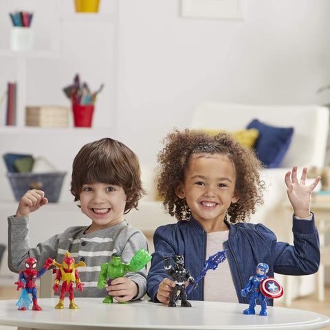 Marvel Super Hero Adventures 5-Inch Action Figure 5-Pack, Includes Captain America, Spider-Man, 5 Accessories (Amazon Exclusive)