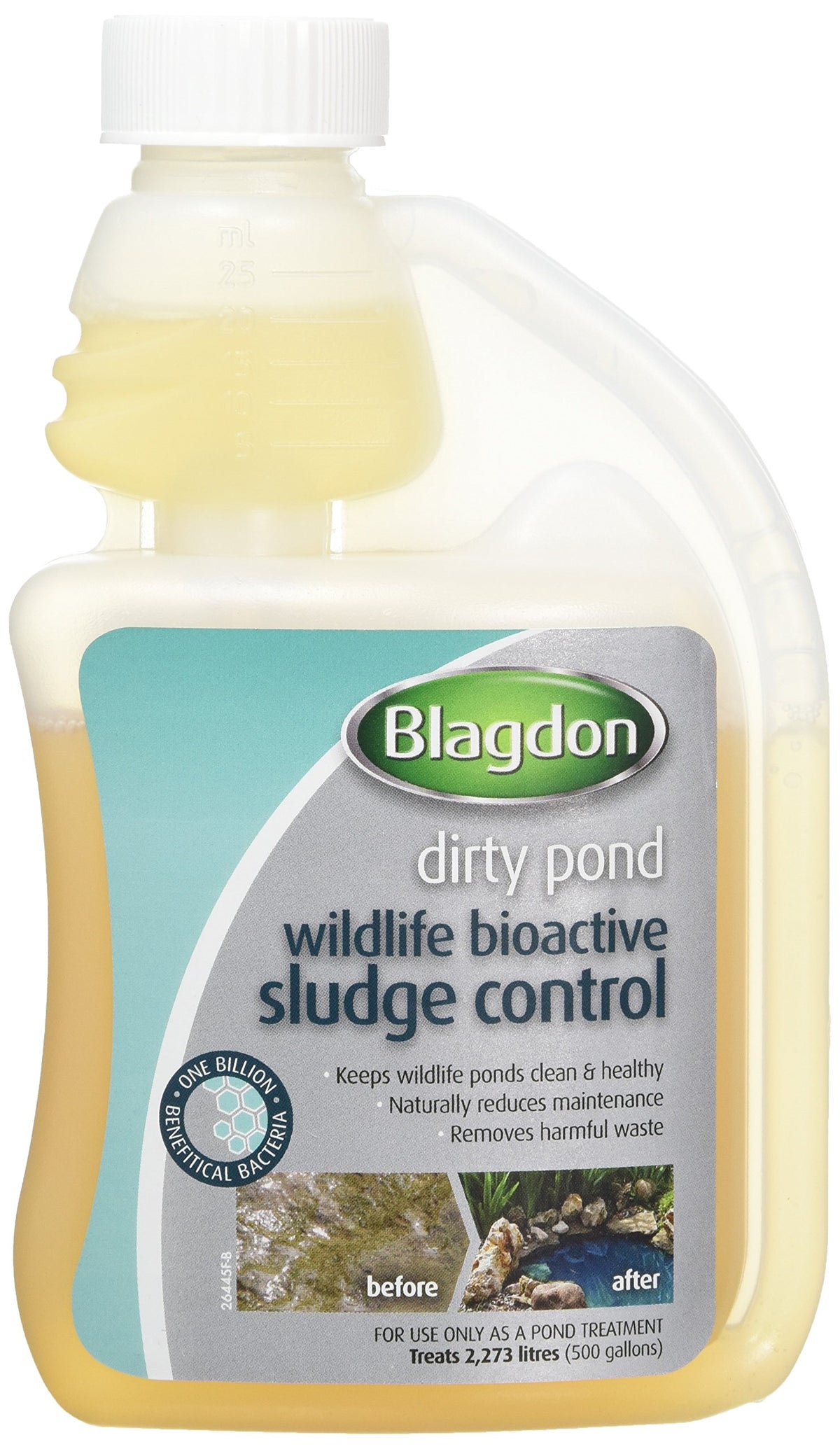 Blagdon Pond Bioactive Sludge Control, 250ml, Adds Good Bacteria, Keeps Wildlife Ponds Clean and Healthy, Removes Organic Waste, 250ml, Treats 2,273L of Pond Water