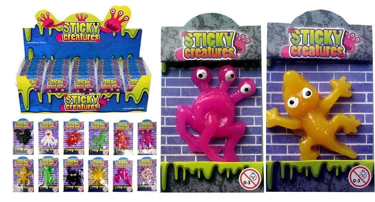 Henbrandt 24x Sticky Creatures Novelty Splat Monster Toy Sticky Fidget Toys for Kids Trick or Treat Stocking Filler Halloween Party Bag Fillers Loot Bag Lucky Dip Favours for Boys and Girls