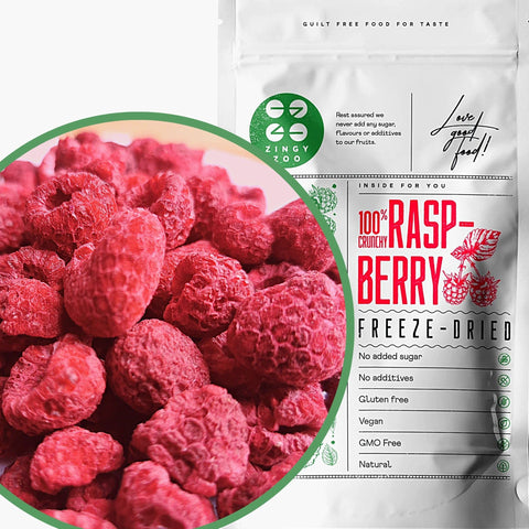 Freeze-Dried Raspberries | Premium Vegan Raw Freeze Dried Fruit | Freeze Dried Raspberries Whole Pieces of Raspberry | Dried Berries Dehydrated Raspberries Snacking, Baking, Cocktails, Drinks (90g)