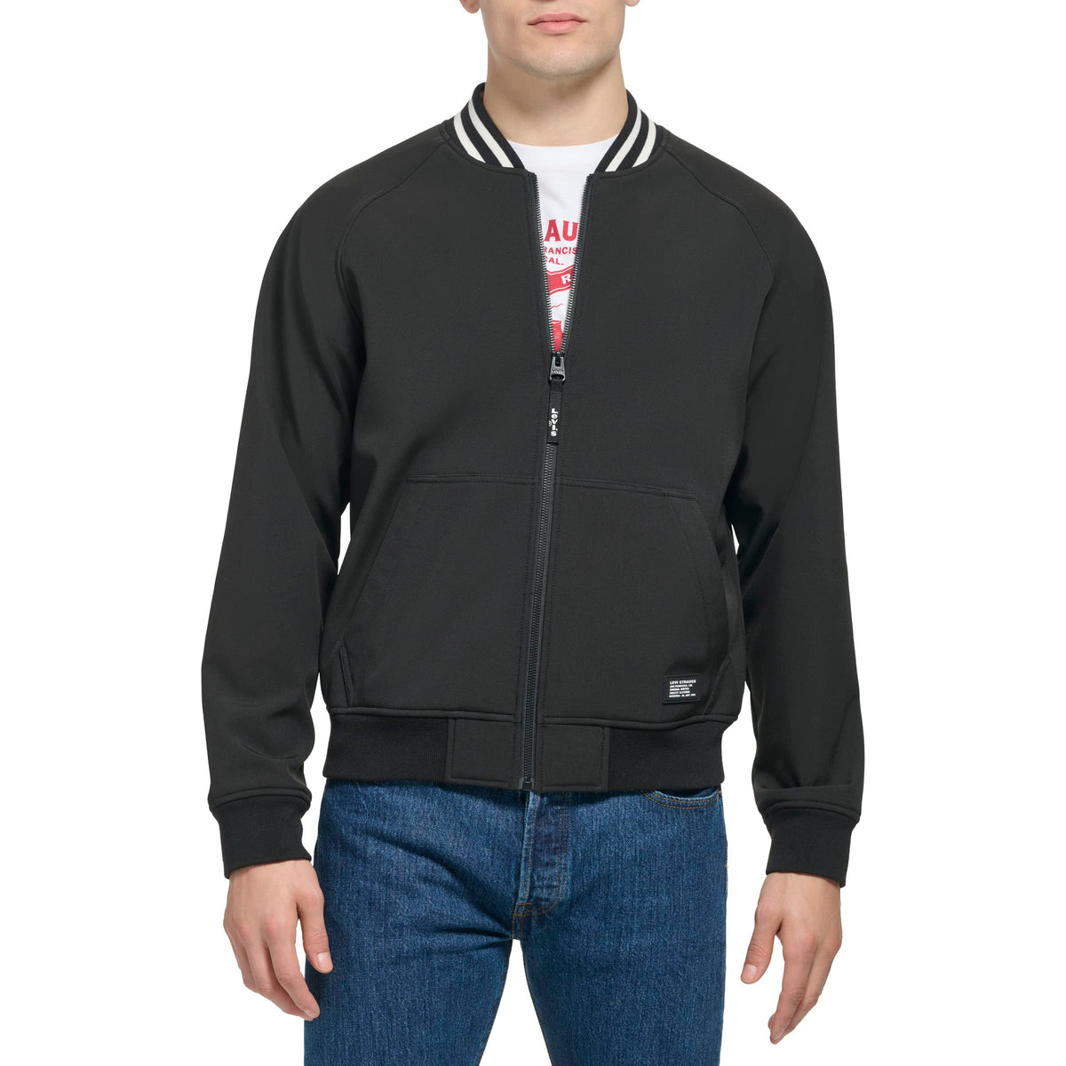 Levi's Men's Softshell Varsity Bomber Jacket, Black