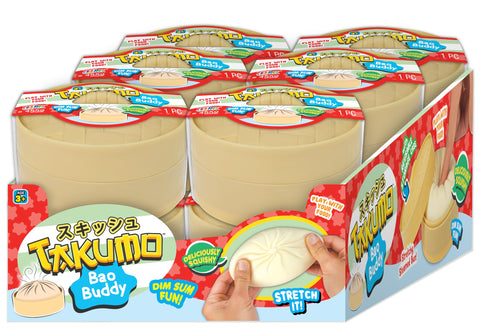 JA-RU Takumo Dumpling Squishy Stress Ball (6 Units) Dough Ball Fidget Toy for Kids. Stress Relief Squeeze Ball. Squishy Bun in Steamer Sensory Toy. 4559-6s