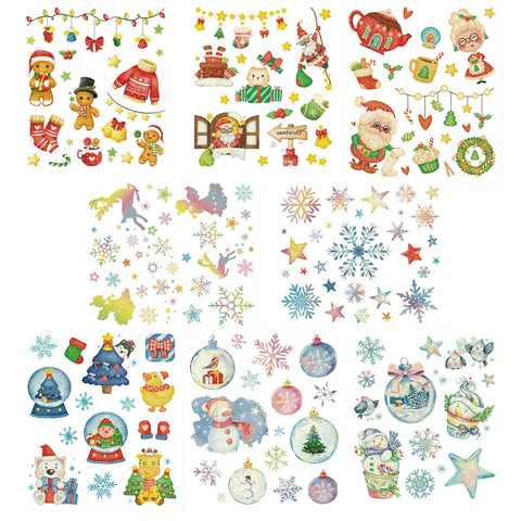 Konsait 145+ PCS Glitter Christmas Temporary Tattoo Kids Adult Winter Snowflake Tattoos Stocking Stuffers Fillers for Kids Xmas Waterproof Tattoo Stickers for Boys and Girls Xmas Party Favors