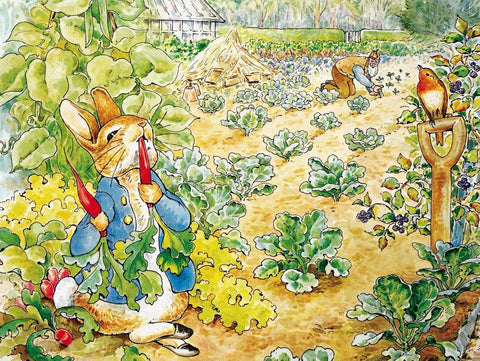 New York Puzzle Company - Beatrix Potter Peter Rabbit's Garden Snack - 500 Piece Jigsaw Puzzle for Family Game Nights by Beatrix Potter