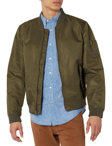 Levi's Men's MA-1 Flight Lightweight Zip-Up Bomber Jacket, Military Olive Filled, Small