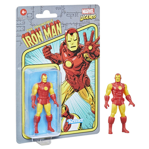 Marvel Hasbro Legends 3.75-inch Scale Retro 375 Collection Iron Man Action Figure Toy, Yellow Red