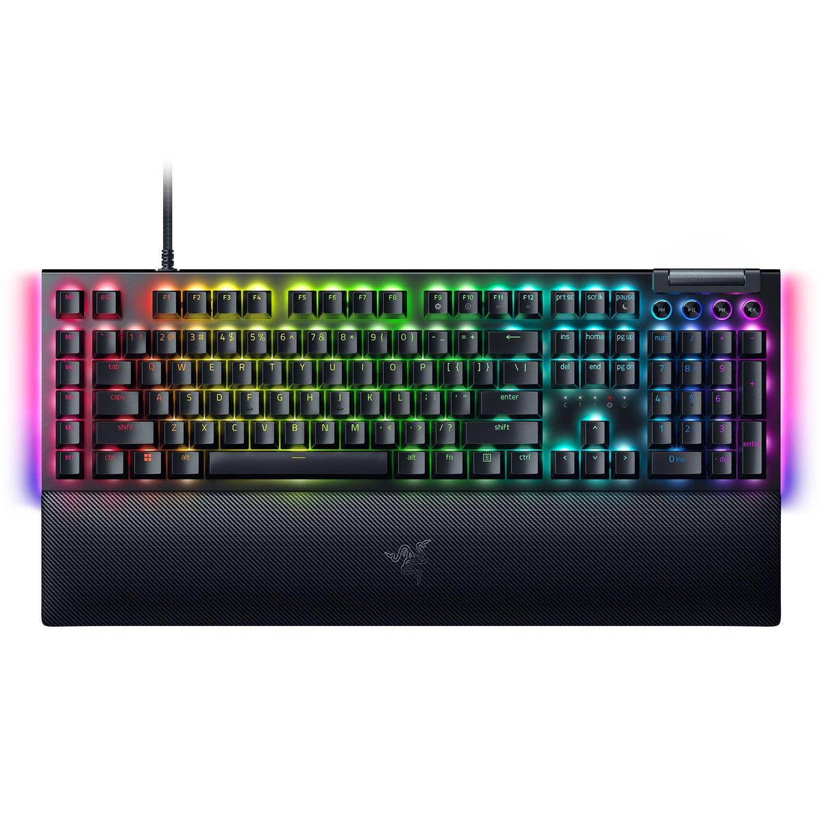 Razer BlackWidow V4 Mechanical Gaming Keyboard: Green Switches Tactile & Clicky - Chroma RGB - 6 Dedicated Macro Keys - Magnetic Wrist Rest - Doubleshot ABS Keycaps - Multi-Function Roller &Media Keys