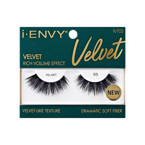 i-ENVY False Lashes, Velvet Soft Dramatic Fluffy Wispy Volume Eyelashes, Reusable Faux Mink Natural Look Extensions Curly Strip Cat Eye Artificial Fake Lashes (03)