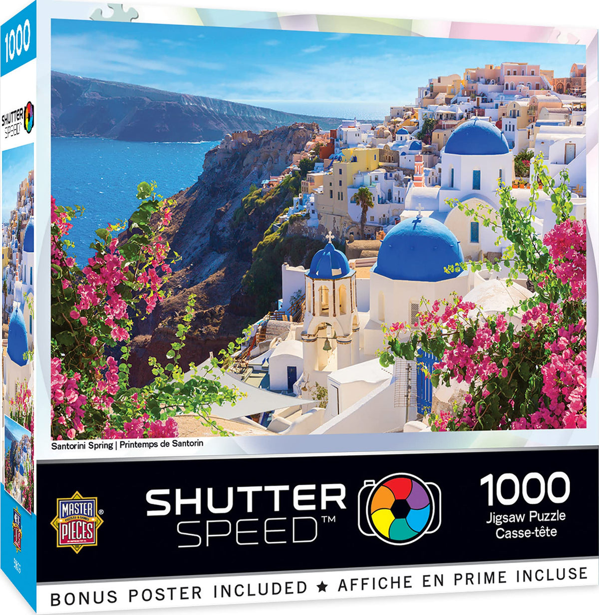 Masterpieces 1000 Piece Greece Jigsaw Puzzle for Adults, Family, Or Kids - Santorini Spring - 19.25"x26.75"