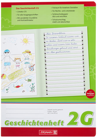 Brunnen 104499102 Story Notebook Class 2 (A4, 16 Sheets, Line Style 2G)