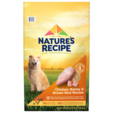 Nature?s Recipe Dry Dog Food, Chicken, Barley & Brown Rice Recipe, 24 lb. Bag