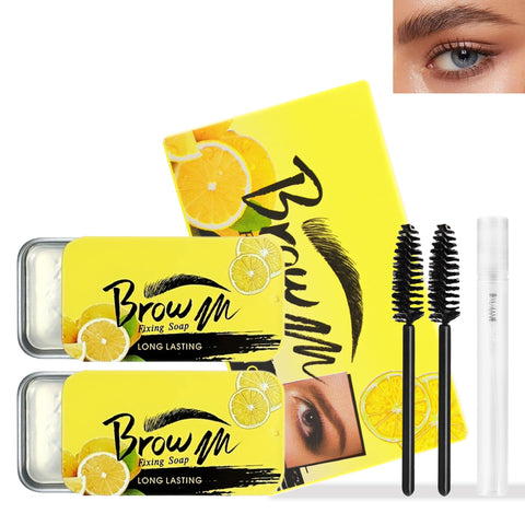 Brow Soap for Eyebrow-2PCS Eyebrow Soap Wax Brow Styling Soap Kit, Transparent 4D Brows Gel Longlasting Eyebrow Setting Gel, Waterproof Brow Freeze for Holding Brows In Place, Christmas Gift Makeup-01