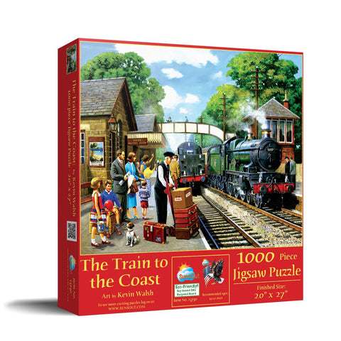 SUNSOUT INC - The Train to The Coast - 1000 pc Jigsaw Puzzle by Artist: Kevin Walsh - Finished Size 20" x 27" - MPN# 13730