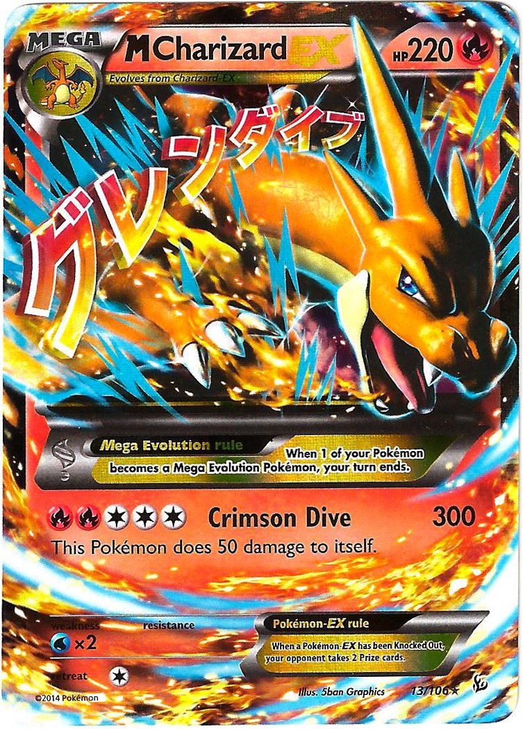 Mega/M Charizard EX (XY Flashfire #13/106) Rare/Holo-Foil Pokemon Card