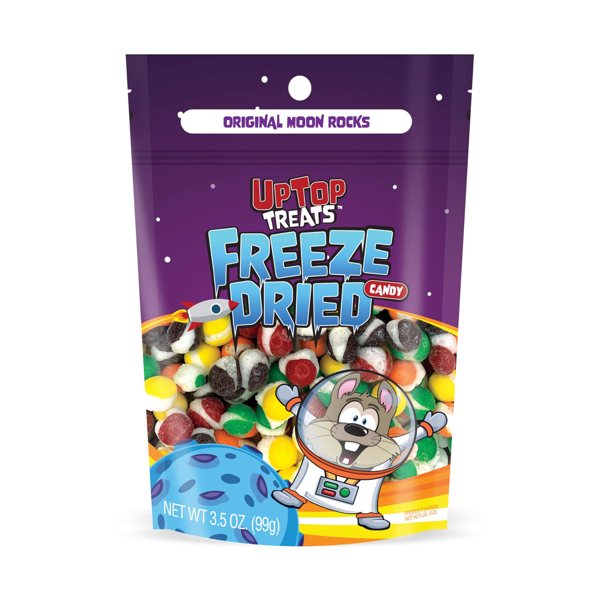 Moon Rocks - Freeze Dried Candy | Original Flavors - Orange, Lemon, Grape, Strawberry, & Lime | For Backpacking, Camping, or as a Gift - Freeze-Dried in the USA (3.5oz Bag)