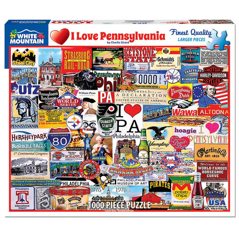 White Mountain Puzzles I Love Pennsylvania - 1000 Piece Jigsaw Puzzle