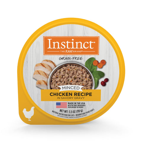 Instinct Grain Free Minced Recipe with Real Chicken Natural Wet Cat Food, 3.5 oz. Cups (Case of 12)