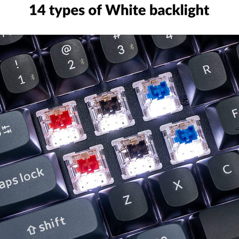 Keychron K10 Pro QMK/VIA Custom Wireless Mechanical Keyboard, Hot-Swappable Full Size 108 Keys Programmable White LED Backlit Red Switch, Bluetooth/USB-C Wired Gaming Keyboard for Mac Windows Linux