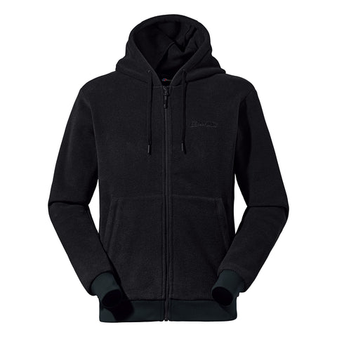 Berghaus Mens Prism Polartec Full Zip Hoodie, Added Warmth, Extra Comfortable, Black, 3XL