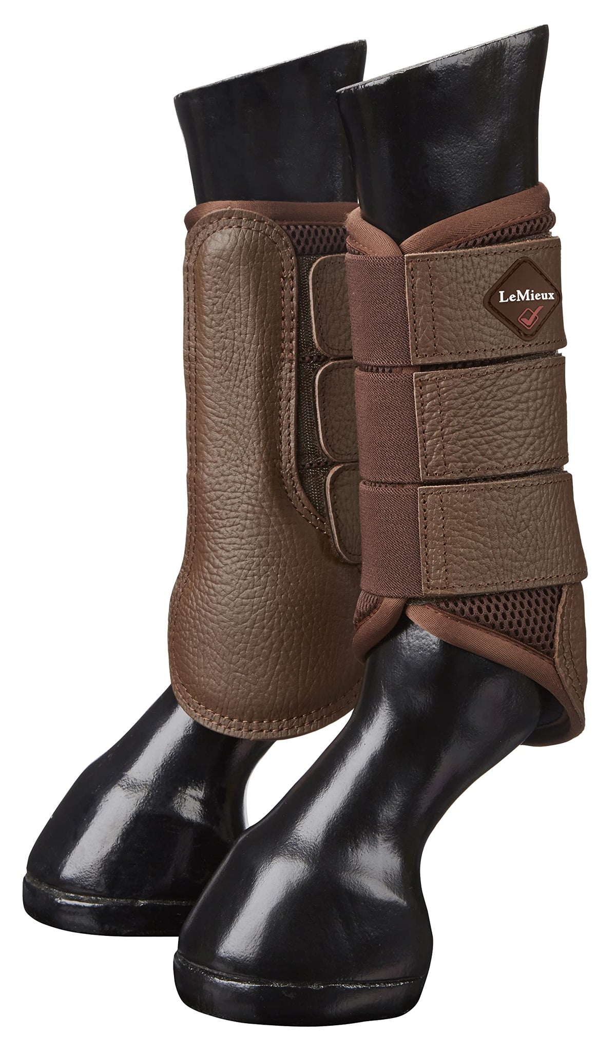 LeMieux Mesh Brushing Horse Boots - Protective Gear and Training Equipment - Equine Boots, Wraps & Accessories (Brown - Large)