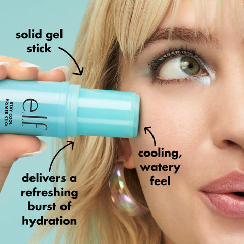 e.l.f. Stay Cool Primer Stick, Hydrating Gel Primer Preps Skin For Makeup, Imparts A Cooling Feel, Infused With Aloe Water, Vegan & Cruelty-Free