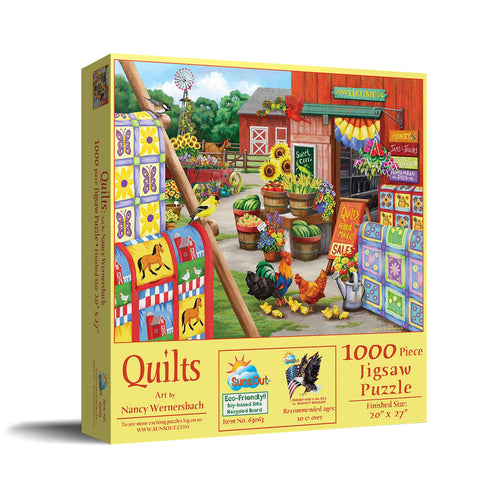 SUNSOUT INC - Quilts - 1000 pc Jigsaw Puzzle by Artist: Nancy Wernersbach - Finished Size 20" x 27" - MPN# 63063