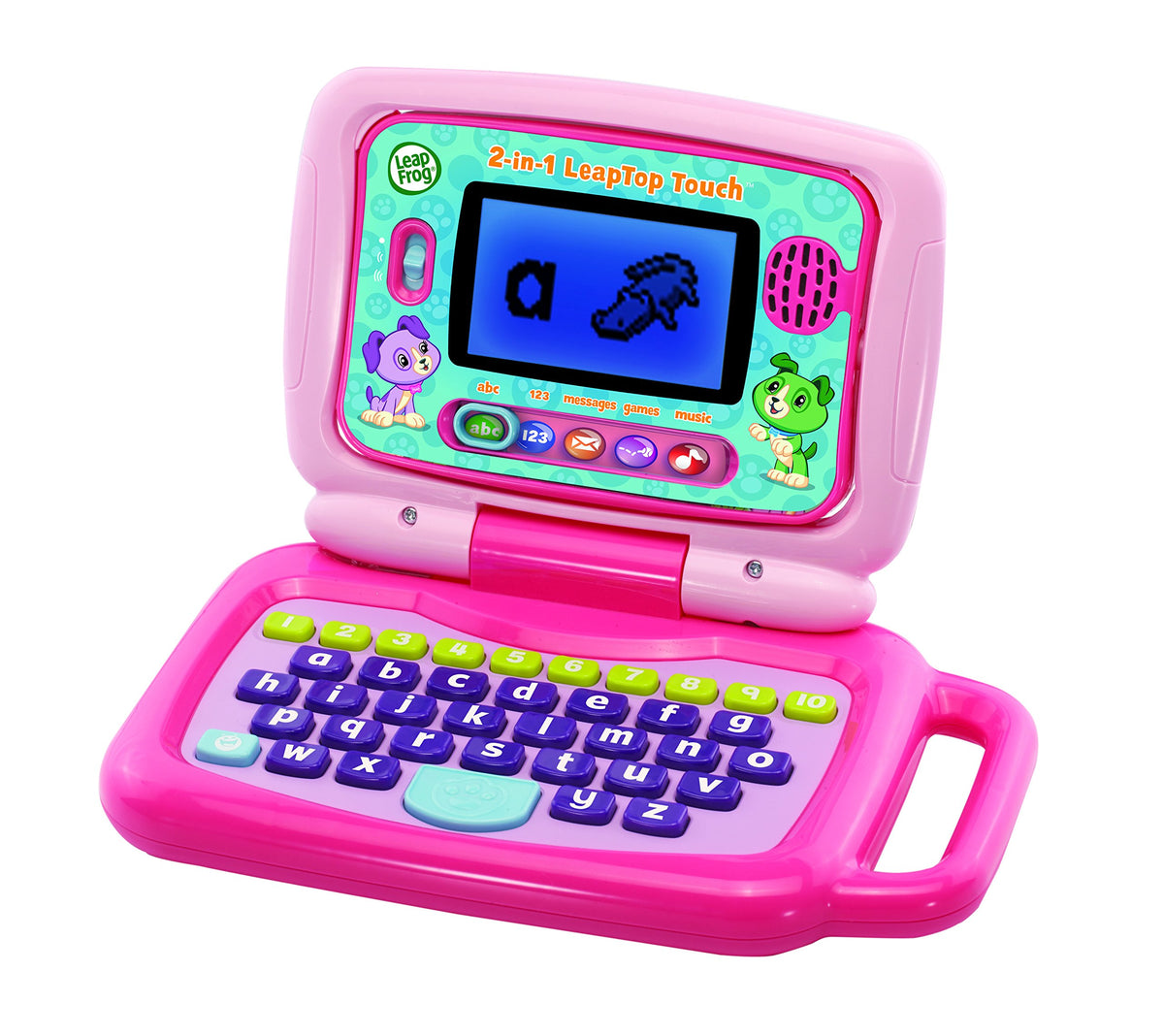 LeapFrog 2 in 1 LeapTop Touch Laptop, Pink, Learning Tablet for Kids with 10 Modes of Play, Kids Laptop with Letters, Numbers, Vocabulary and Animals, Learning Toy Laptop for Kids Ages 2 Years +