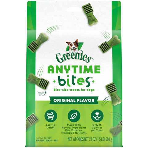 Greenies Anytime Bites Dog Treats, Original Flavor, 24 oz. Bag, 1.5 Pound (Pack of 1)