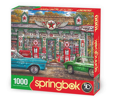 Springbok's 1000 Piece Jigsaw Puzzle Fred's Service Station - Made in USA