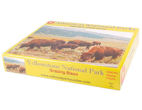 Yellowstone National Park Grazing Bison 1000 Piece Puzzles for Adults