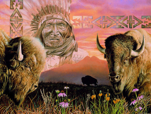 SUNSOUT INC - Keeper of The Plains - 500 pc Jigsaw Puzzle by Artist: David Behrens - Finished Size 18" x 24" - MPN# 40064