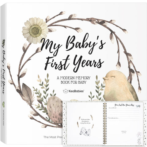 First 5 Years Baby Memory Book Girl, Boy - 90 Pages Hardcover First Year Baby Book Keepsake, Baby Milestone Book for New Parents, Baby Scrapbook, Baby Album and Memory Book Journal (WonderLand)