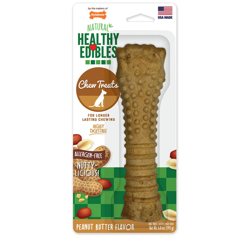 Nylabone Healthy Edibles All-Natural Long Lasting Peanut Butter Flavor Dog Chew Treats 1 Count Peanut Butter X-Large/Souper