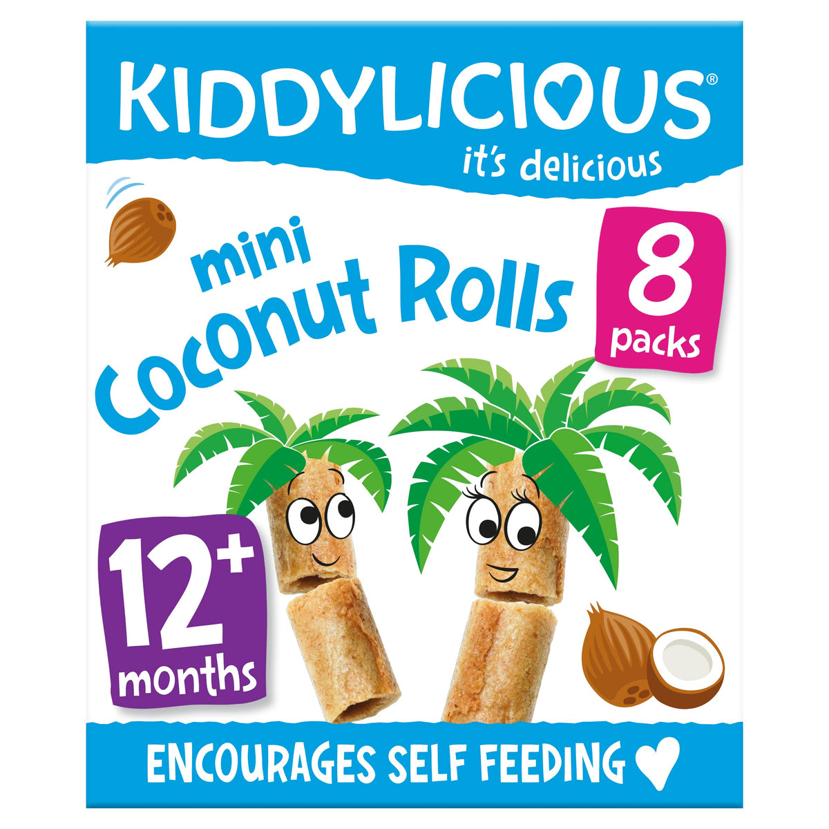 Kiddylicious Mini Coconut Rolls, 8 x 6.8g