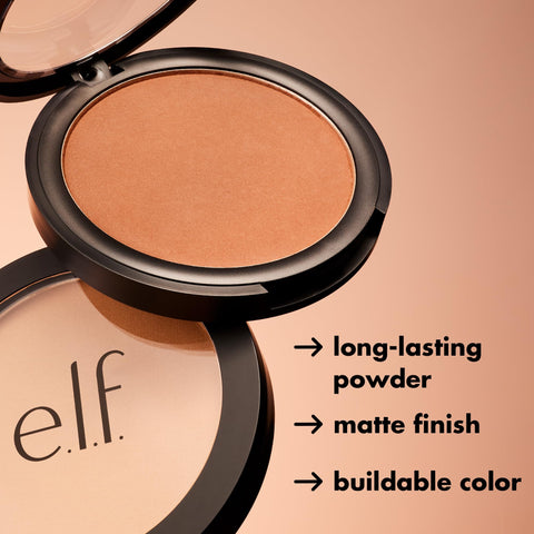 e.l.f. Primer-Infused Bronzer, Long-Lasting, Lightweight & Buildable Powder Bronzer, Delivers A Matte Finish, Vegan & Cruelty-Free, Catching Rays